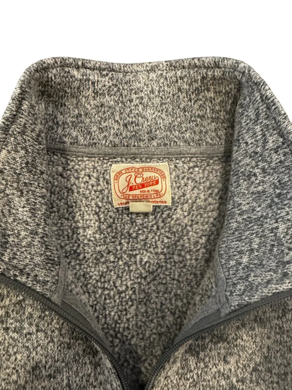J Crew 1/4 Zip Fleece Sweater Gray Pullover Men’s Medium